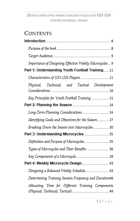 DESIGN EFFECTIVE WEEKLY MICROCYCLES FOR U13-U16 YOUTH FOOTBALL TEAMS