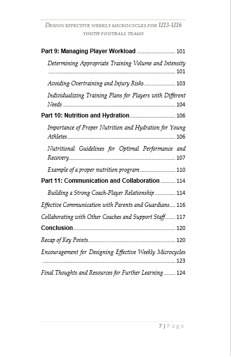 DESIGN EFFECTIVE WEEKLY MICROCYCLES FOR U13-U16 YOUTH FOOTBALL TEAMS