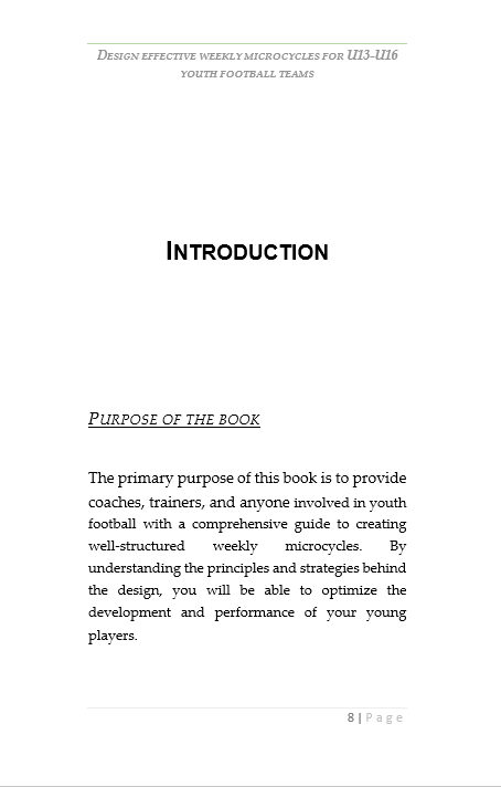 DESIGN EFFECTIVE WEEKLY MICROCYCLES FOR U13-U16 YOUTH FOOTBALL TEAMS