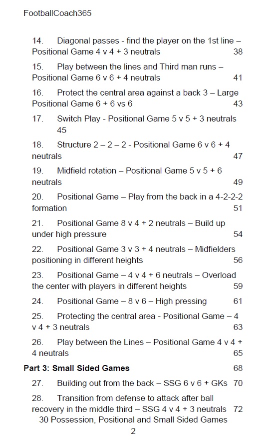 30 possession, positional and small sided games